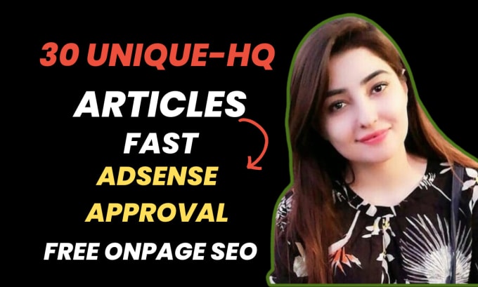 Gig Preview - Write 30 unique bulk SEO articles for google adsense approval