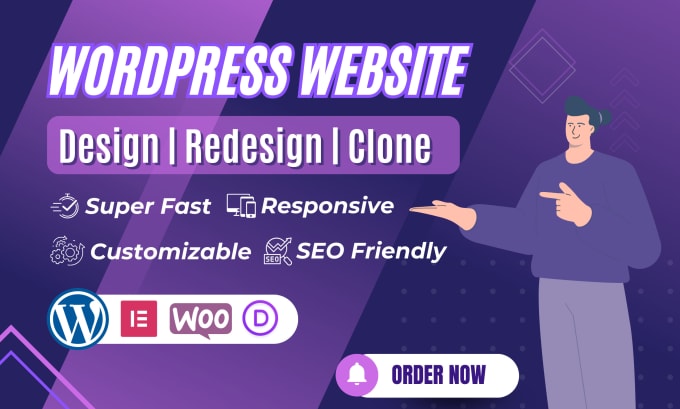 Gig Preview - Design, redesign, clone, revamp or fix wordpress website