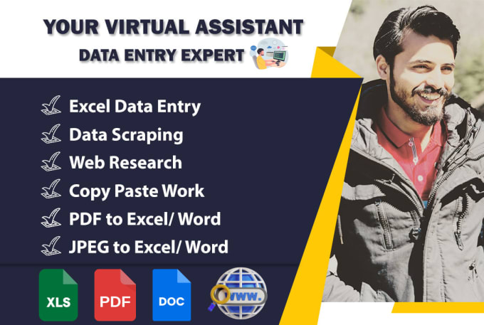 Gig Preview - Do data entry,  web research,  copy paste, PDF to word