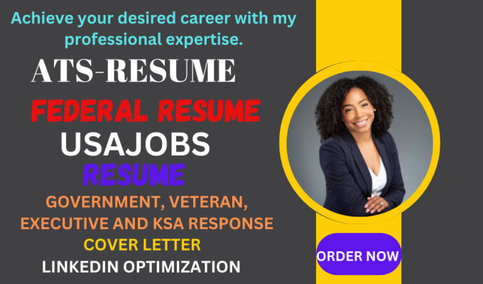 Gig Preview - Create federal resume, executive resume, usajobs resume writing and cover letter