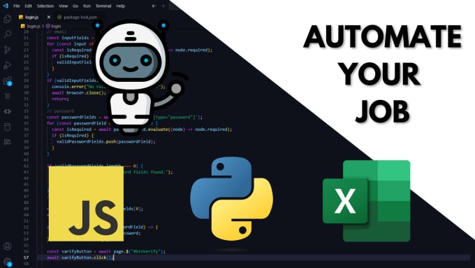 Gig Preview - Create python, nodejs bots, scripts, automate jobs