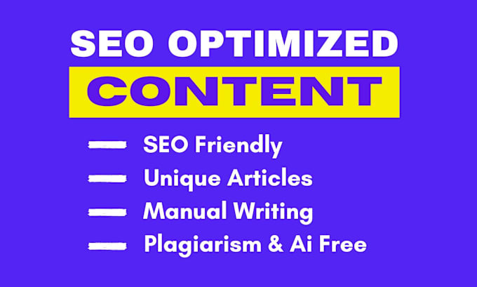 Gig Preview - Do seo content writing, article writing and blog post writing