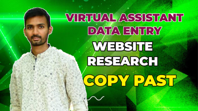 Gig Preview - Virtual assistant data entry web research copy past