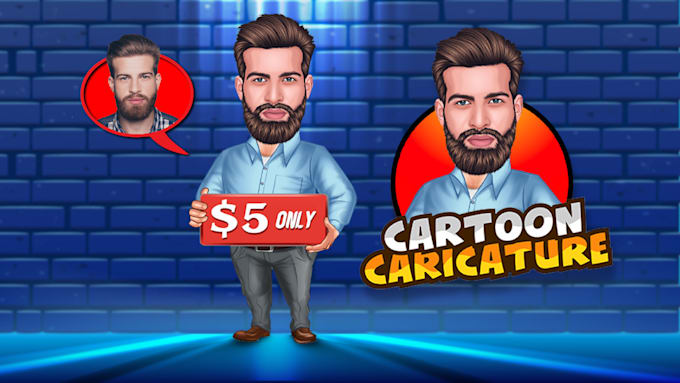 Gig Preview - Draw digital caricature art cartoon character logo