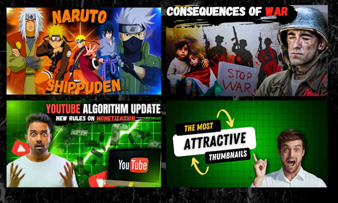 Gig Preview - Design attractive youtube thumbnail in 24 hours