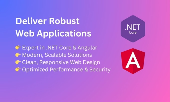 Gig Preview - Provide professional web app with net core and angular