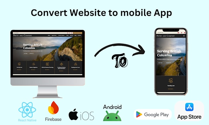 Gig Preview - Convert website to native android, IOS and pwa mobile app