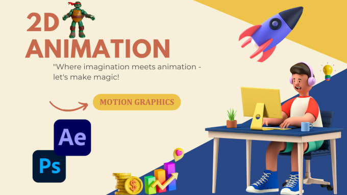 Gig Preview - Create 2d images and animate, video editing and motion graphics