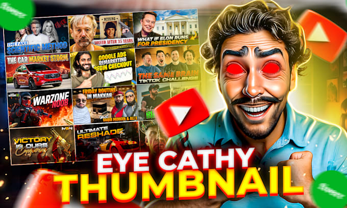 Gig Preview - Create eye catchy youtube thumbnails