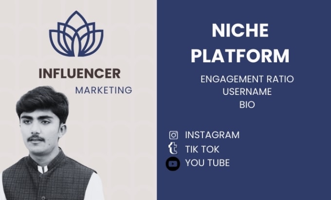 Gig Preview - Find best and accurate ig, t tok and yt influencers for your niche