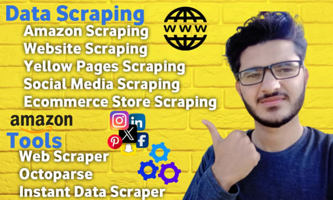 Gig Preview - Do any web scraping, web scraper, amazon scraping