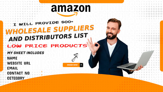 Gig Preview - Provide best wholesale suppliers and distributors list for your amazon business