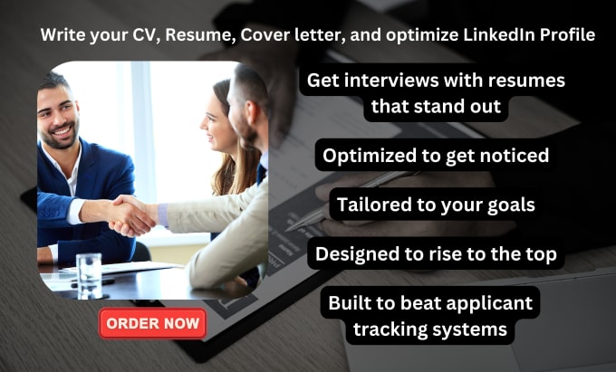 Gig Preview - Write a ats standard resume, CV, cover letter, linkedin opt to get hired fast