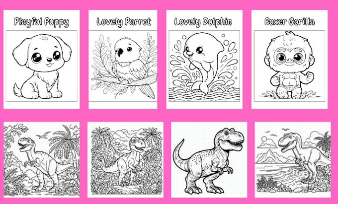 Gig Preview - Design unique coloring book pages for children and adults