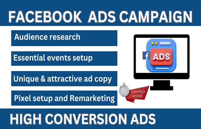 Gig Preview - Setup facebook ads campaign for huge sales and leads