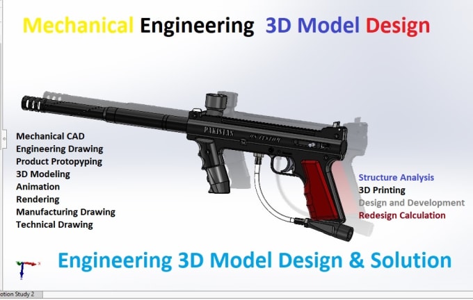 Gig Preview - Shape mechanical engineering 3d model design drawing with solidworks