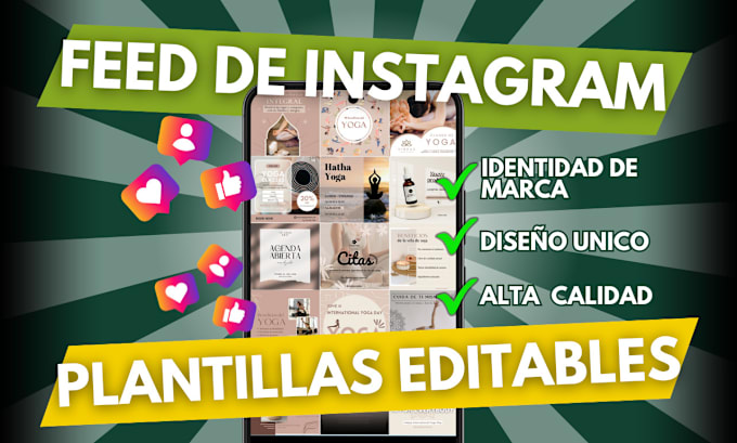 Gig Preview - Diseñaré plantillas editables para tu feed de instagram