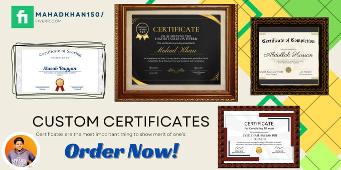 Gig Preview - Do custom certificate design