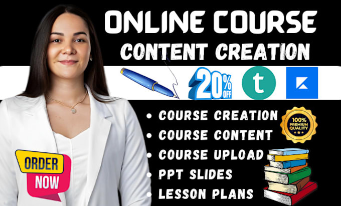 Gig Preview - Create course content ebook online course creation training manual lesson plan