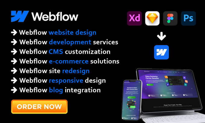 Gig Preview - Webflow expert 2024, custom design and development services