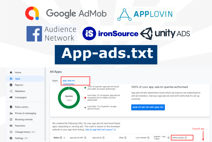 Gig Preview - Setup app ads txt for your app on admob facebook applovin