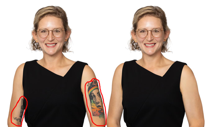 Gig Preview - Tattoo removal, skin retouching, and headshot editing