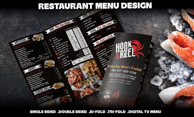 Gig Preview - Design captivating restaurant menus and digital signage