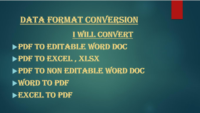 Gig Preview - Convert pdf to word , excel and make changes in it