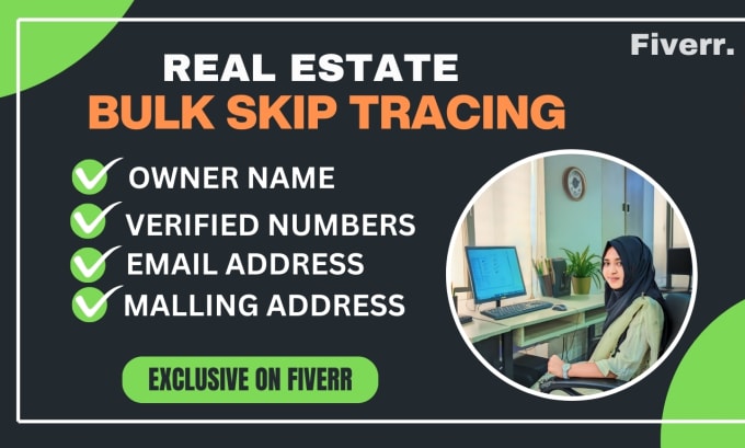 Gig Preview - Do real estate bulk skip tracing, active cash buyer leads