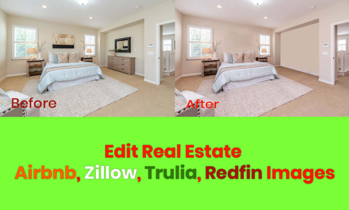 Gig Preview - Edit real estate airbnb, zillow, trulia, and redfin images