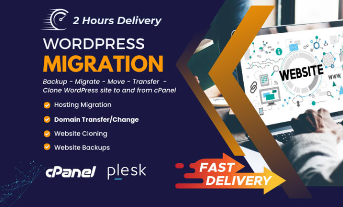 Gig Preview - Migrate your wordpress website to a new domain or hosting