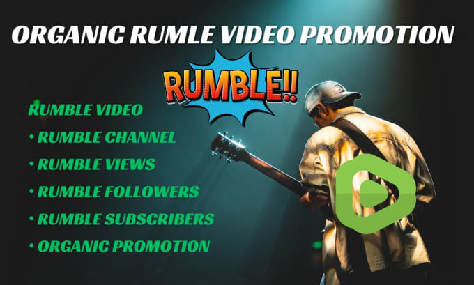 Gig Preview - Do organic rumble video promotion, rumble subscriber, rumble views