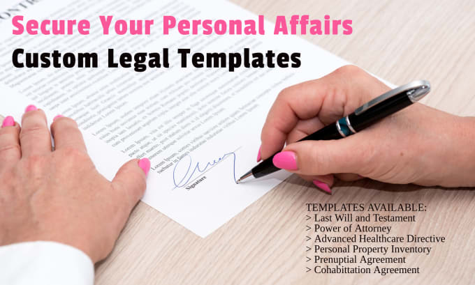 Gig Preview - Provide personal legal document templates