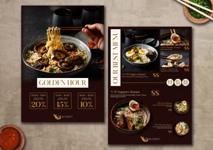 Gig Preview - Design professional creative editable food drink menu design for restaurant shop