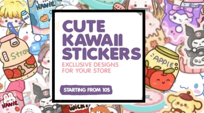 Gig Preview - Create cute 5 kawaii stickers