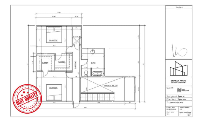 Gig Preview - Draw floor plan, elevation, section in autocad