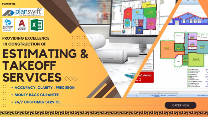 Gig Preview - Do professional material takeoff and estimation services by planswift, autocad