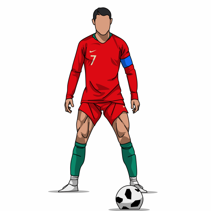 Gig Preview - Edit cartoon illustration minimalist faceless for sports player