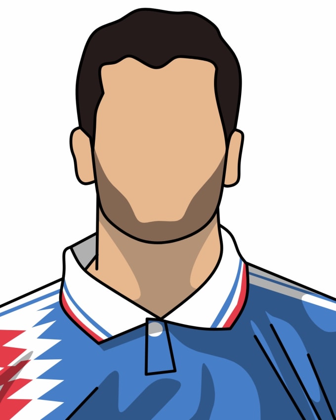 Gig Preview - Create a minimalist portrait illustration of football