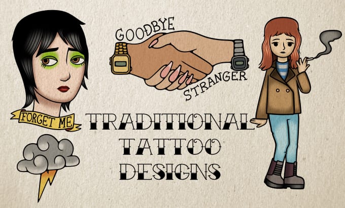 Gig Preview - Draw your tattoo flash idea in traditional or cartoon