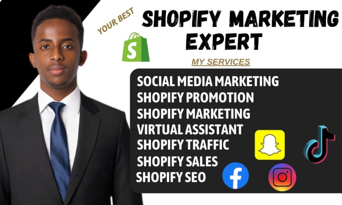 Gig Preview - Do shopify marketing boost shopify sales shopify virtual assistant facebook ads