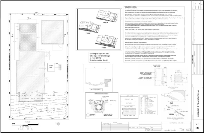 Gig Preview - Make civil, grading, and drainage plans in autocad