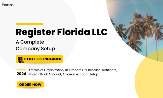 Gig Preview - Register your florida state llc with ein and boi report