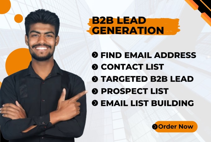 Gig Preview - B2b lead generation email finder linkedin lead generation