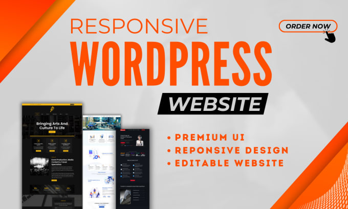 Gig Preview - Build responsive wordpress website design or redesign and website development