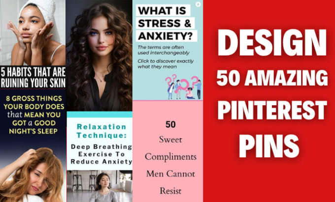 Gig Preview - Design 50 amazing custom pinterest pins