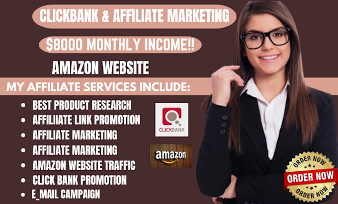 Gig Preview - Build clickbank  amazon affiliate marketing sales funnel