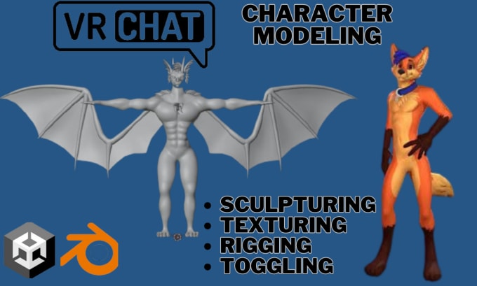 Gig Preview - Create a custom vrchat avatar, furry vrchat avatar, vtube 3d model for vrchat