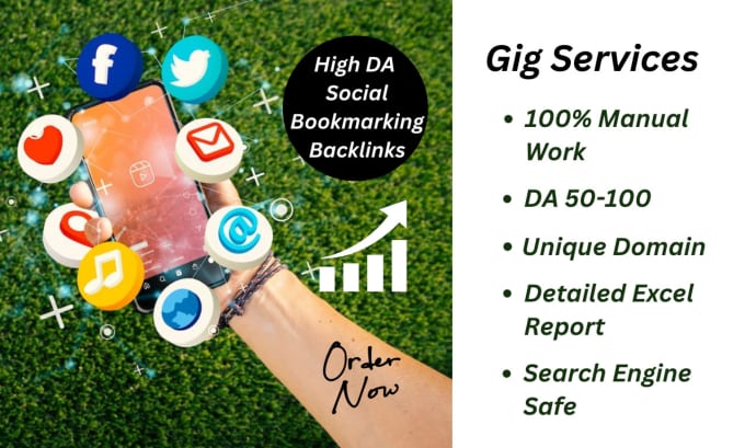 Gig Preview - Do high quality social bookmarking backlinks for website ranking