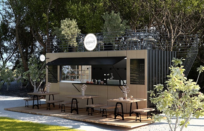 Gig Preview - 3d design modeling rendering shipping container house,shop,restaurant,office